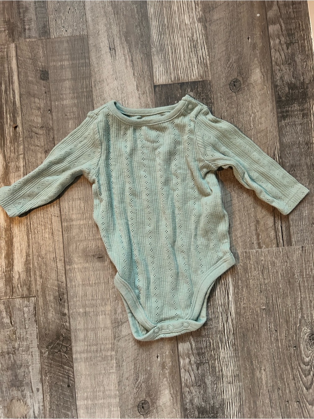 Garanimals Light Green Long-Sleeve Knit Baby One-Piece